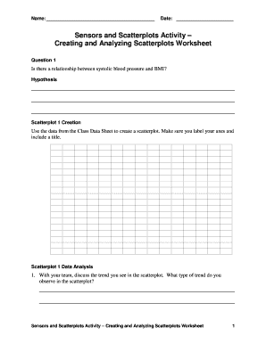 Sensors and Scatterplots Activity Worksheet