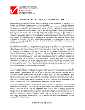 Tax Preparation Engagement Letter