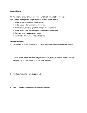 Art Critique Form