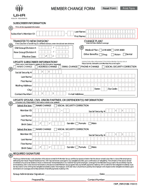 Member Change Form