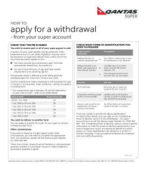 Qantas Super Withdrawal Form