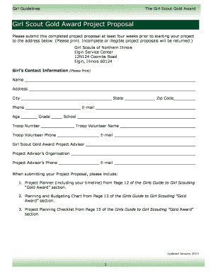 Proposal Form - Girl Scouts of Northern Illinois