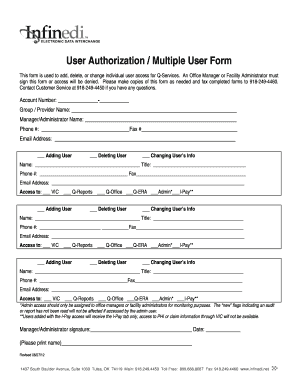 User Authorization Form