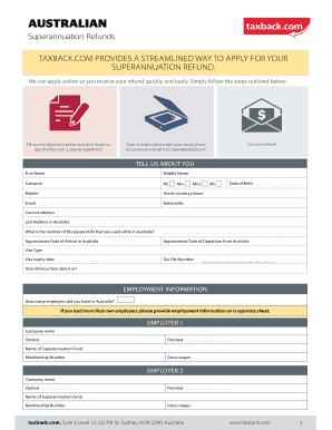 Australian Superannuation Refund Application