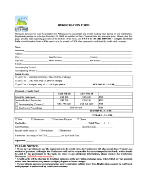 REGISTRATION bFORMb PLEASE NOTICE - CBPF