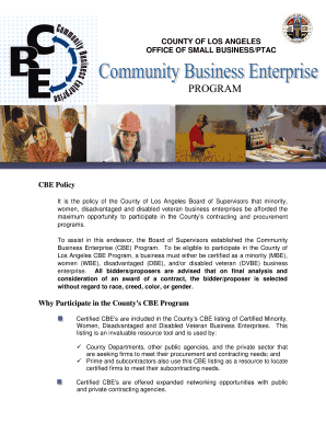 Los Angeles County CBE Program Application