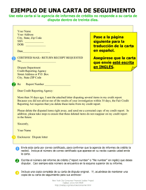 EJEMPLO DE UNA CARTA DE SEGUIMIENTO