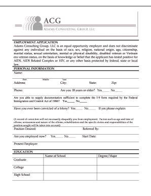 Employment Application Form