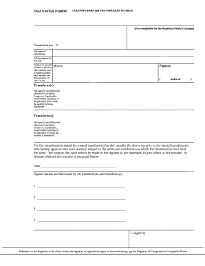 UK Stock Transfer Form