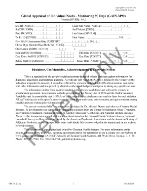 GAIN-M90 Assessment Form