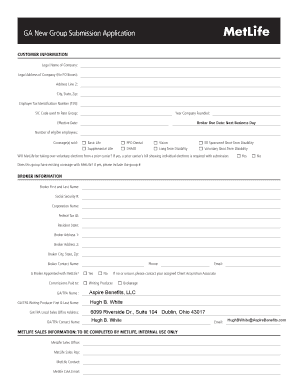 GA New Group Submission Application