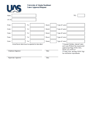 University of Alaska Southeast Leave Approval Request