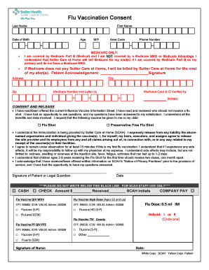 Flu Vaccination Consent Form