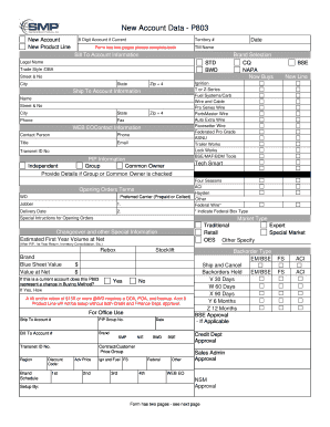 New Product Line Form