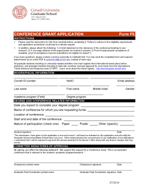 Cornell Graduate School Conference Grant Application