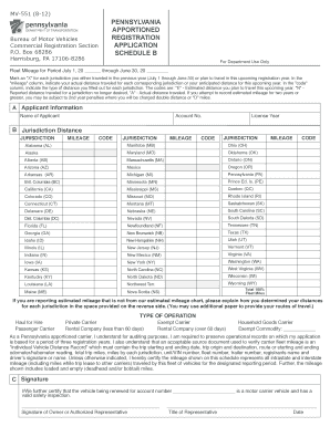 Pennsylvania Commercial Vehicle Apportionment Application