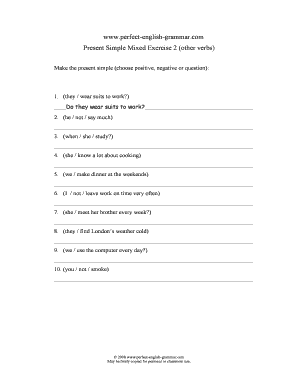 Present Simple Mixed Exercise