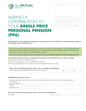Old Mutual Wealth Personal Pension Application