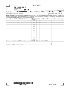 PA-40 Schedule J Income from Estates or Trusts
