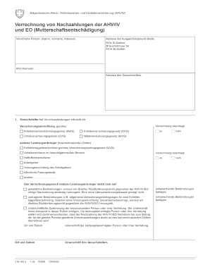 Eidgenössische Alters-, Hinterlassenen- und Invalidenversicherung (AHV/IV) Verrechnung von Nachzahlungen