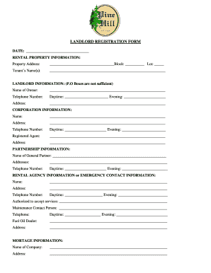 Landlord Registration Form