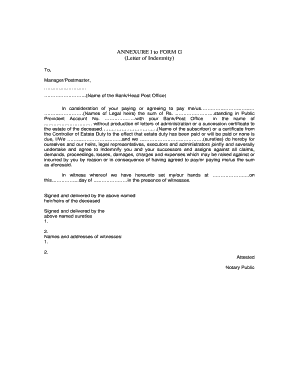 How To Fill Letter Of Indemnity Post Office Fill Online Printable Fillable Blank Pdffiller