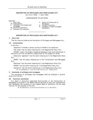 INSCRIPTION OF PRIVILEGES AND MORTGAGES ACT