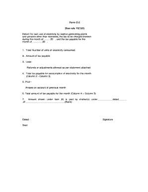 Electricity Tax Return Form C-2