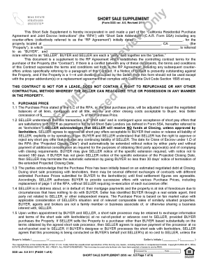 California Short Sale Supplement