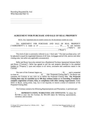 California Short Sale Real Estate Purchase Agreement