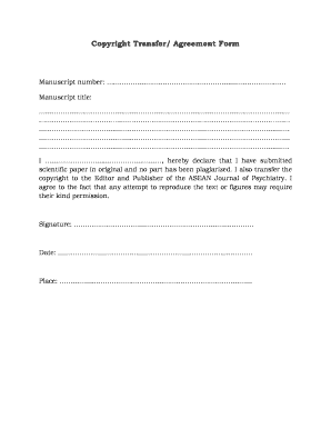 Copyright Transfer Agreement Form