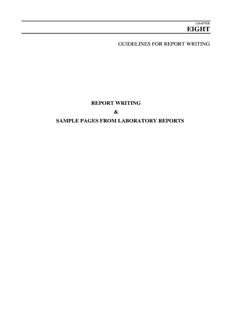 Fillable Online GUIDELINES FOR REPORT WRITING Fax Email Print pdfFiller