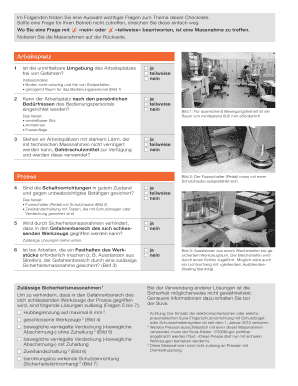 Checkliste für Exzenterpressen mit manueller Beschickung