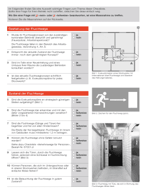 Checkliste Fluchtwege