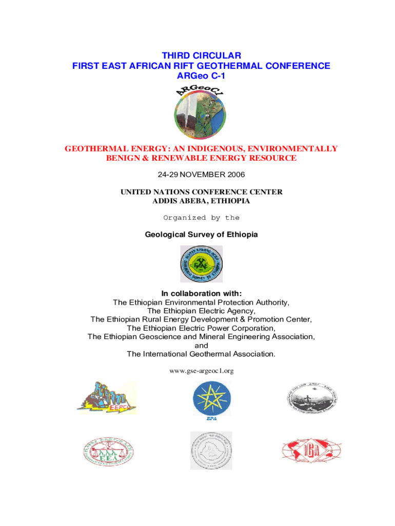 Fillable Online the first african rift geothermal conference-argeo c1 ...