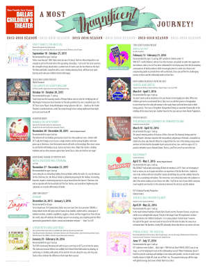 Dallas Children's Theater Season Subscription Form