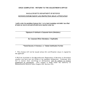 Massachusetts Tax Compliance Attestation