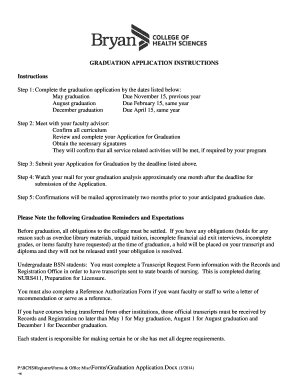 Graduation Application Form
