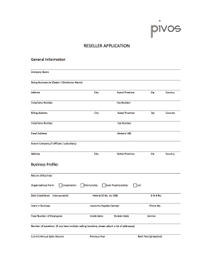 Reseller Application Form