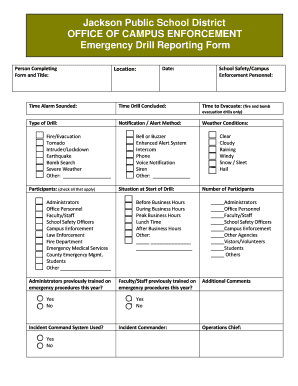 Emergency Drill Reporting Form