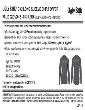 Ugly Stik GX2 Shirt Rebate Form