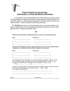 Authorization To Share My Medical Information