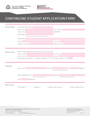 Continuing Student Application Form