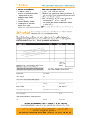 TechSoup Canada Donation Request Form