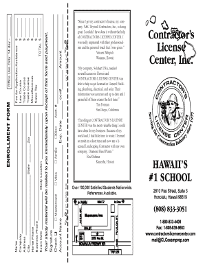 Contractor License Center Enrollment Form