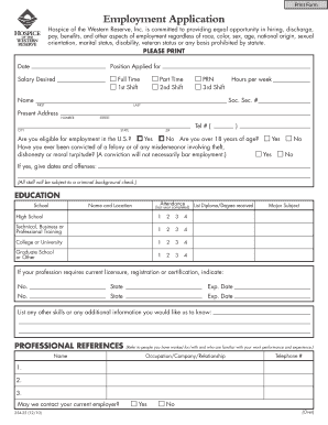 Employment Application Form