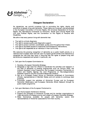 Glasgow Declaration on Dementia Rights
