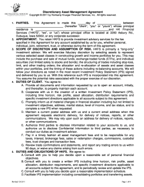 Discretionary Asset Management Agreement