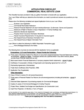 Commercial Real Estate Application Package - The First Bank of bb