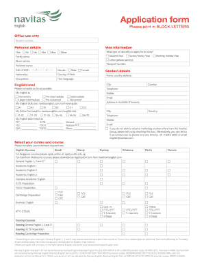 Navitas English Student Visa Application Form